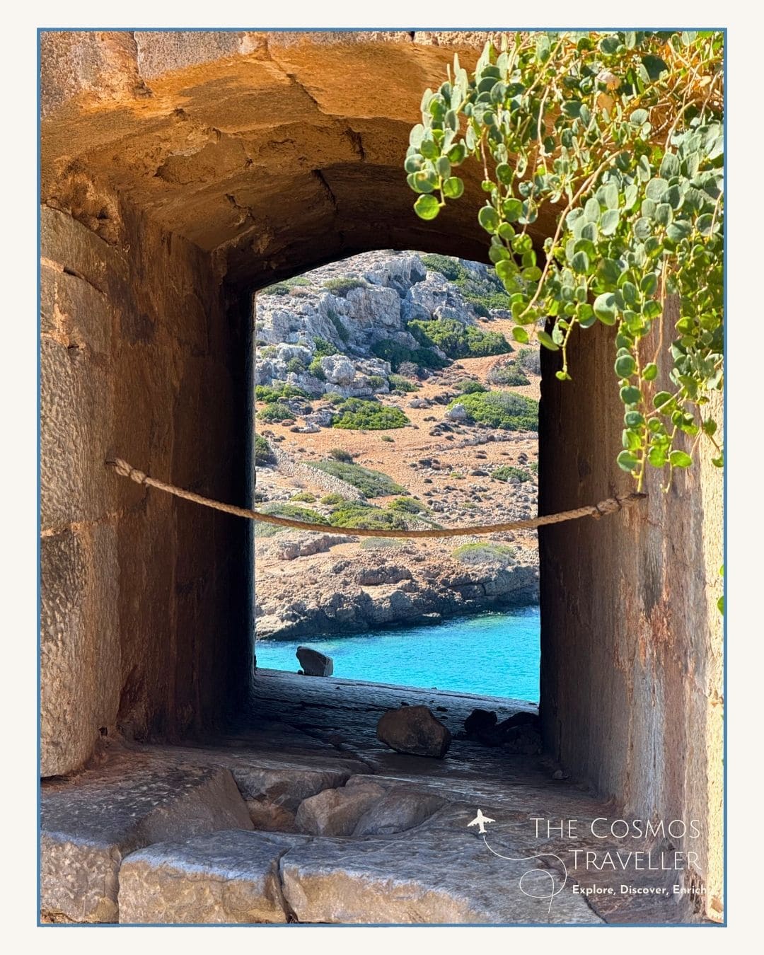 View from Spinalonga’s Venetian fortress looking out over the Gulf of Elounda