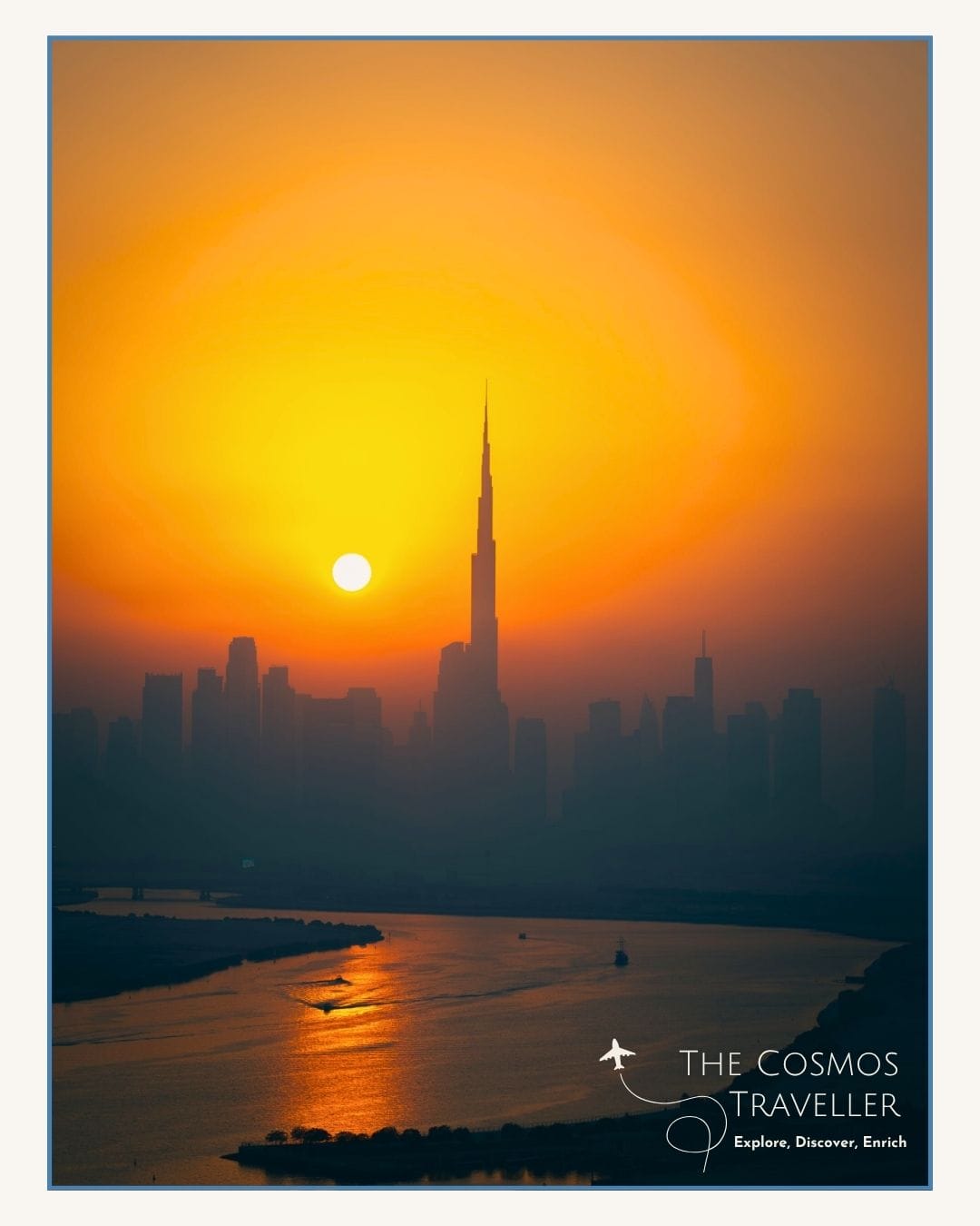 Burj Khalifa illuminated against the night sky with Downtown Dubai lights sparkling below.