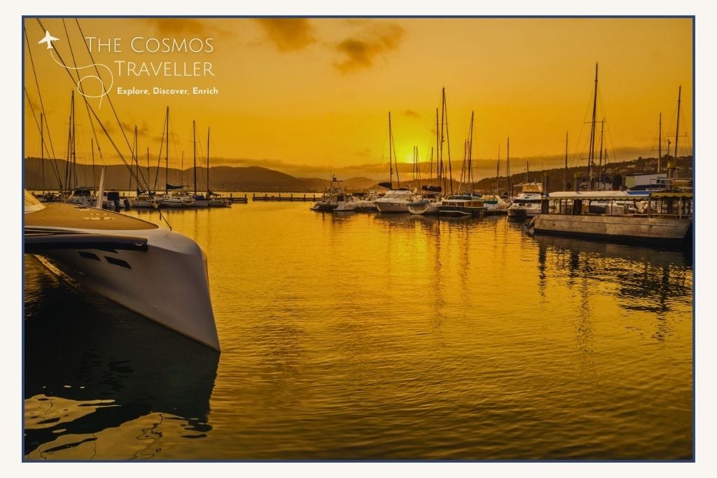 Sunset lagoon cruisers in Knysna on South Africa's Garden Route.