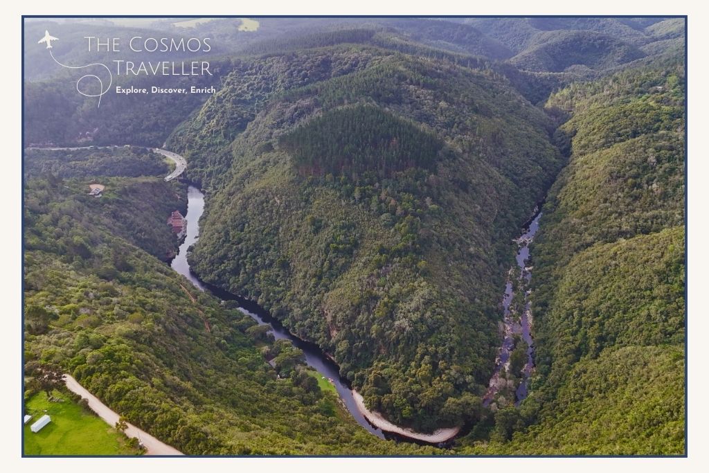 Map of Africa viewpoint above Wilderness showing the Kaaimans River valley.