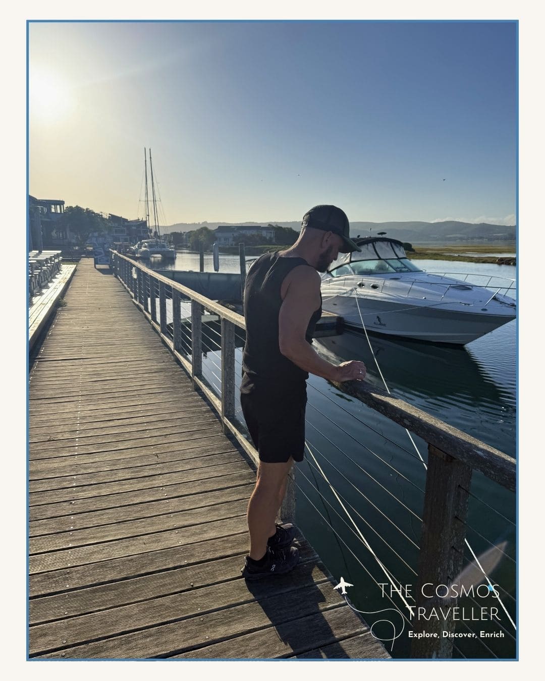 Harbour Town area on Thesen Island in Knysna with waterfront restaurants.