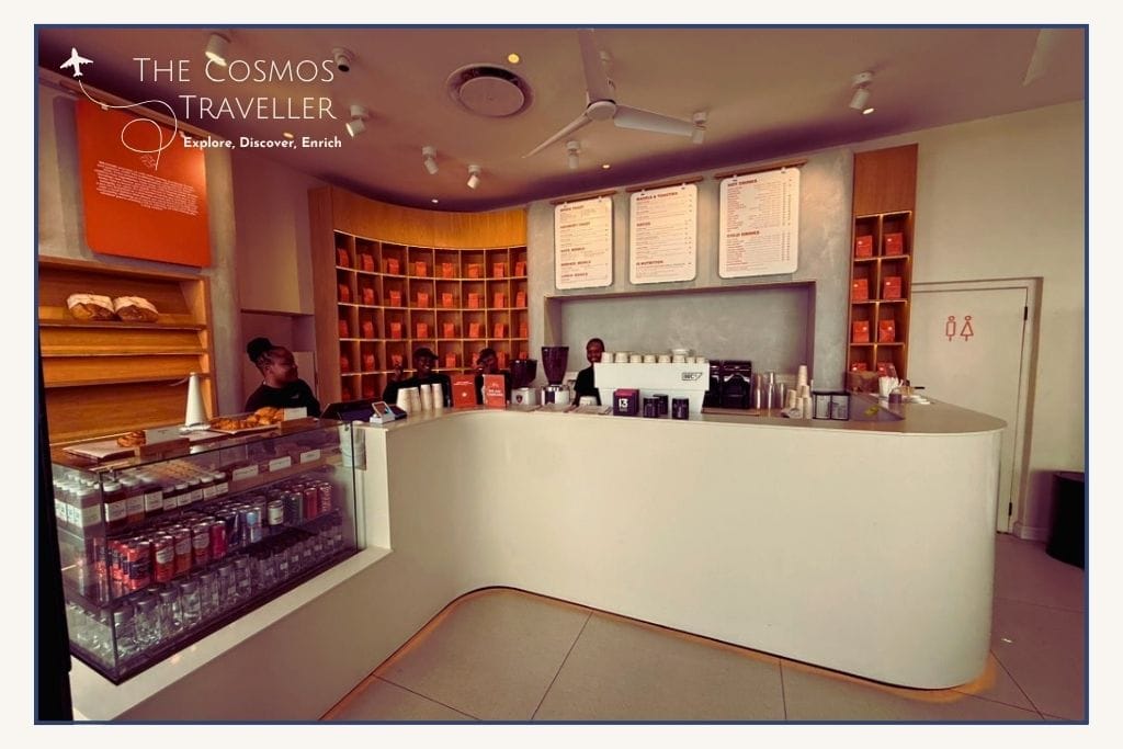 Inside Burnt Clubhouse, a trendy wellness-focused coffee shop in Green Point, Cape Town.