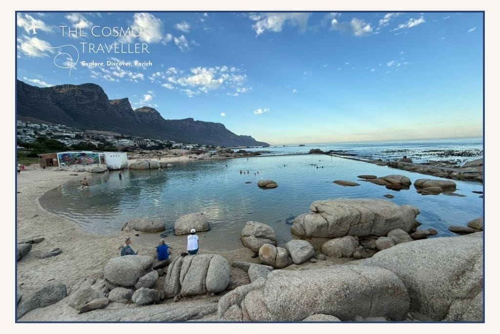Morning swim at Camps Bay Tidal Pool on Cape Town’s Atlantic coast