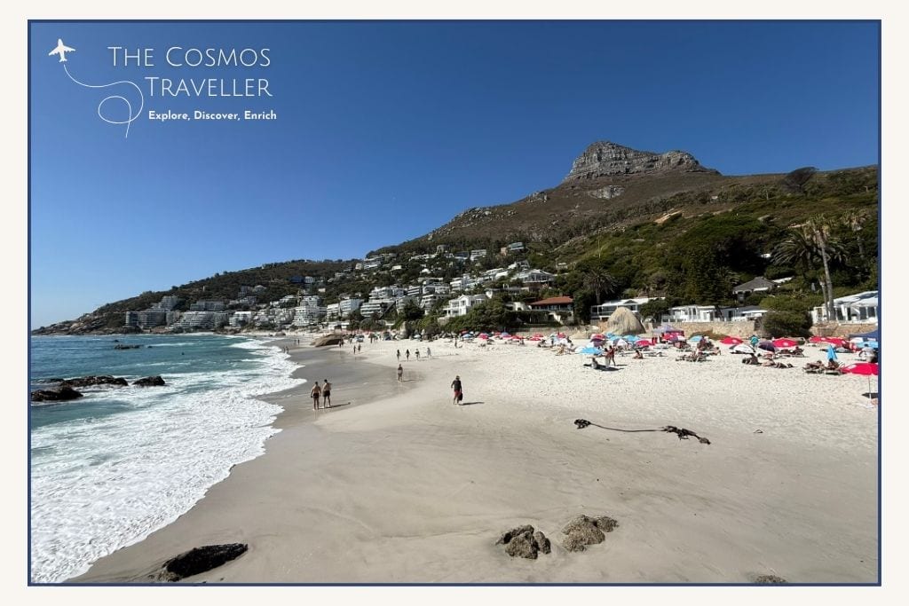 Clifton Beach on Cape Town’s Atlantic Seaboard with white sand and granite boulders