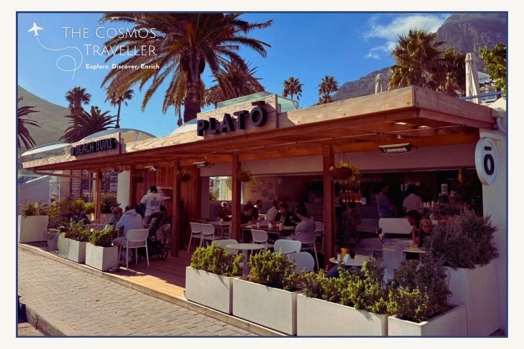 Platō Coffee in Camps Bay, a popular beachfront coffee spot in Cape Town.