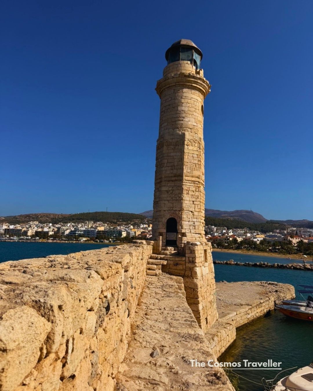 The 19th-century Egyptian Lighthouse at the entrance to Rethymno's harbour, Crete