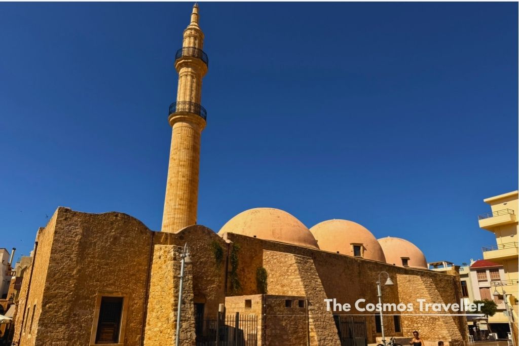 Neratze Mosque and its 33-metre minaret in Rethymno's Old Town, Crete