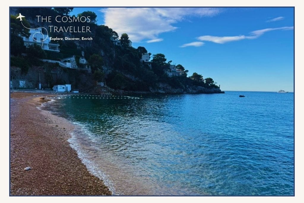 Crystal-clear water at Plage Mala in Cap d'Ail on the French Riviera
