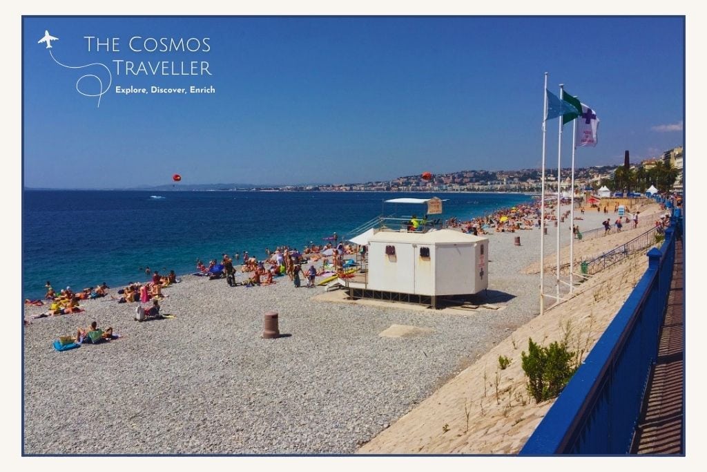 Plage des Ponchettes beside Nice Old Town and the Promenade des Anglais