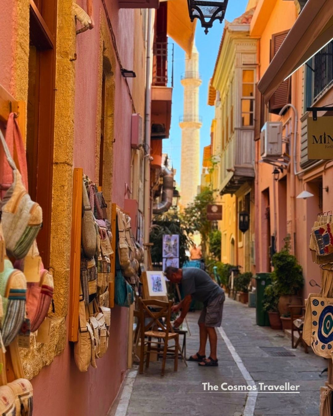 Colourful shopfronts in Rethymno's Old Town
