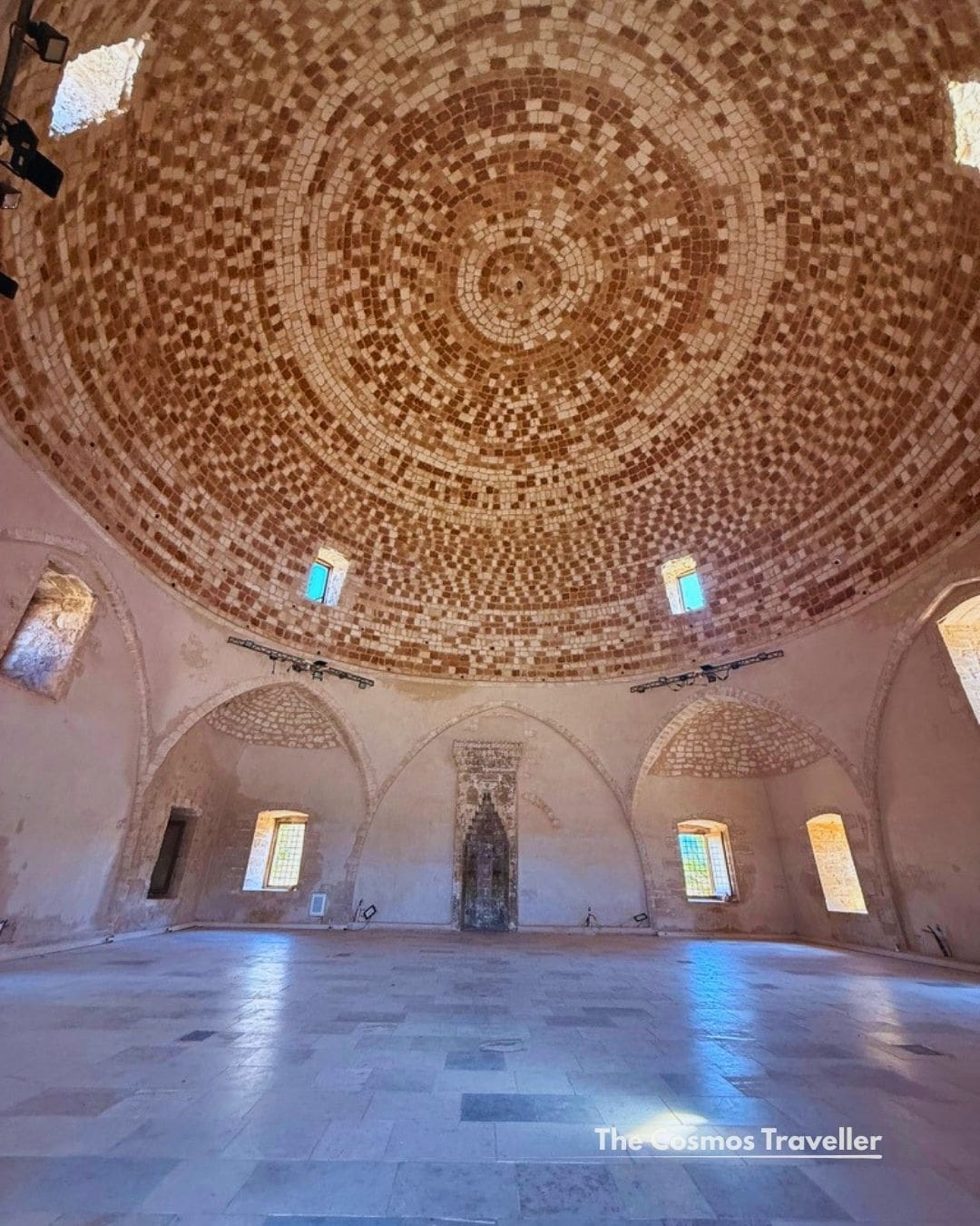 Interior of the domed Sultan Ibrahim Mosque inside the Fortezza, Rethymno
