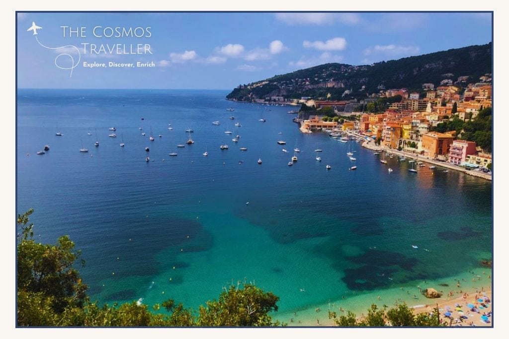 Plage des Marinières and colourful Villefranche-sur-Mer on the French Riviera