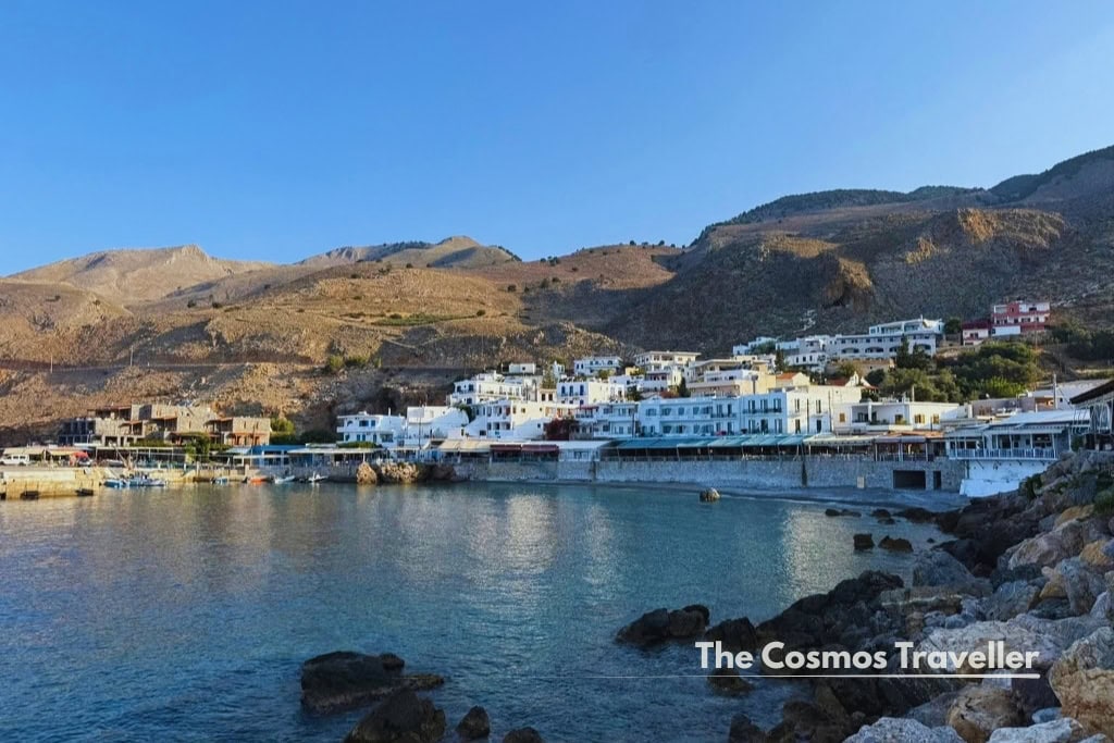 The harbour at Chora Sfakion, where I do my early-morning swims