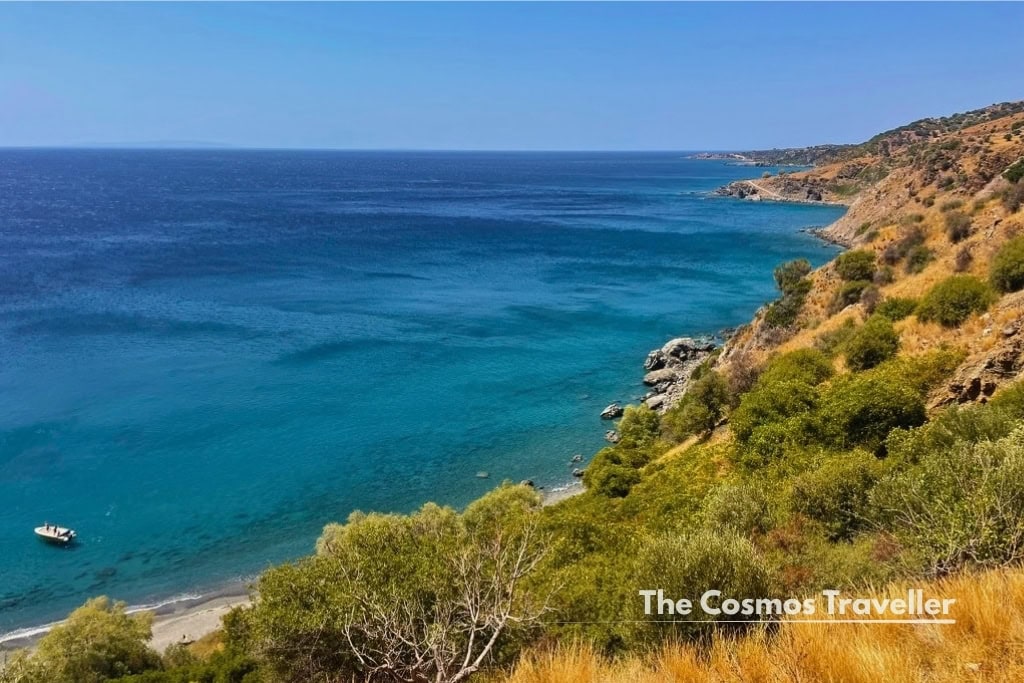 Aerial view of the rugged south coast of Crete between Plakias and Sfakia