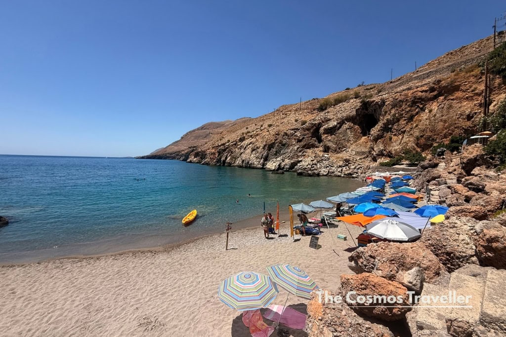 Vrissi beach, easily reached on foot from Chora Sfakion